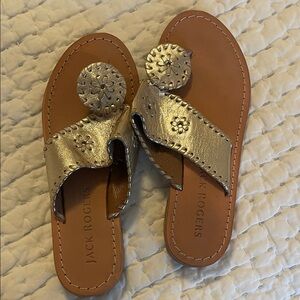 Jack Rogers Metallic Gold Sandals Girls